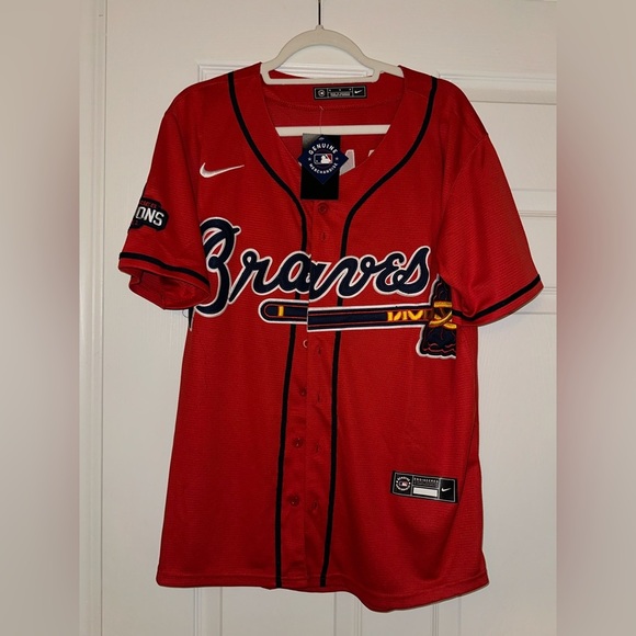 NWT GENUINE MERCHANDISE MLB NIKE ATLANTA BRAVES DANSBY SWANSON BASEBALL JERSEY - Picture 5 of 7
